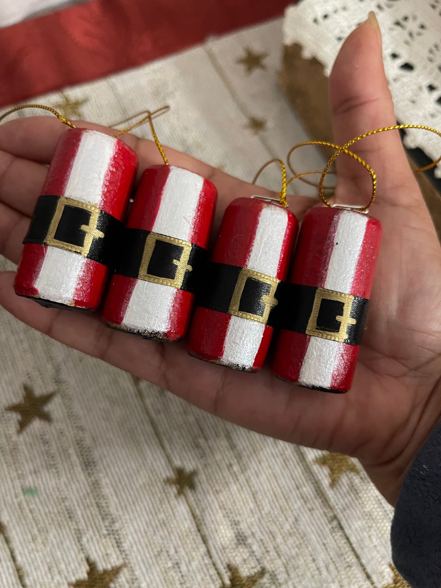 Wine Cork Santa Ornaments